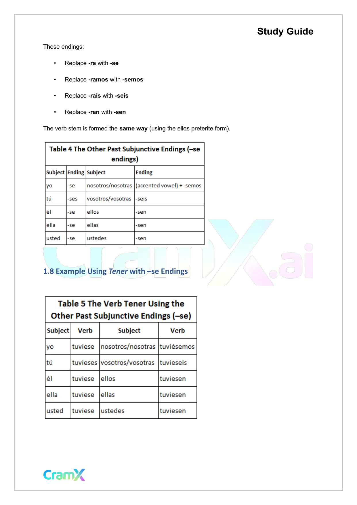 Spanish II - Past Subjunctive and Sequence of Tenses - Page 4 preview image