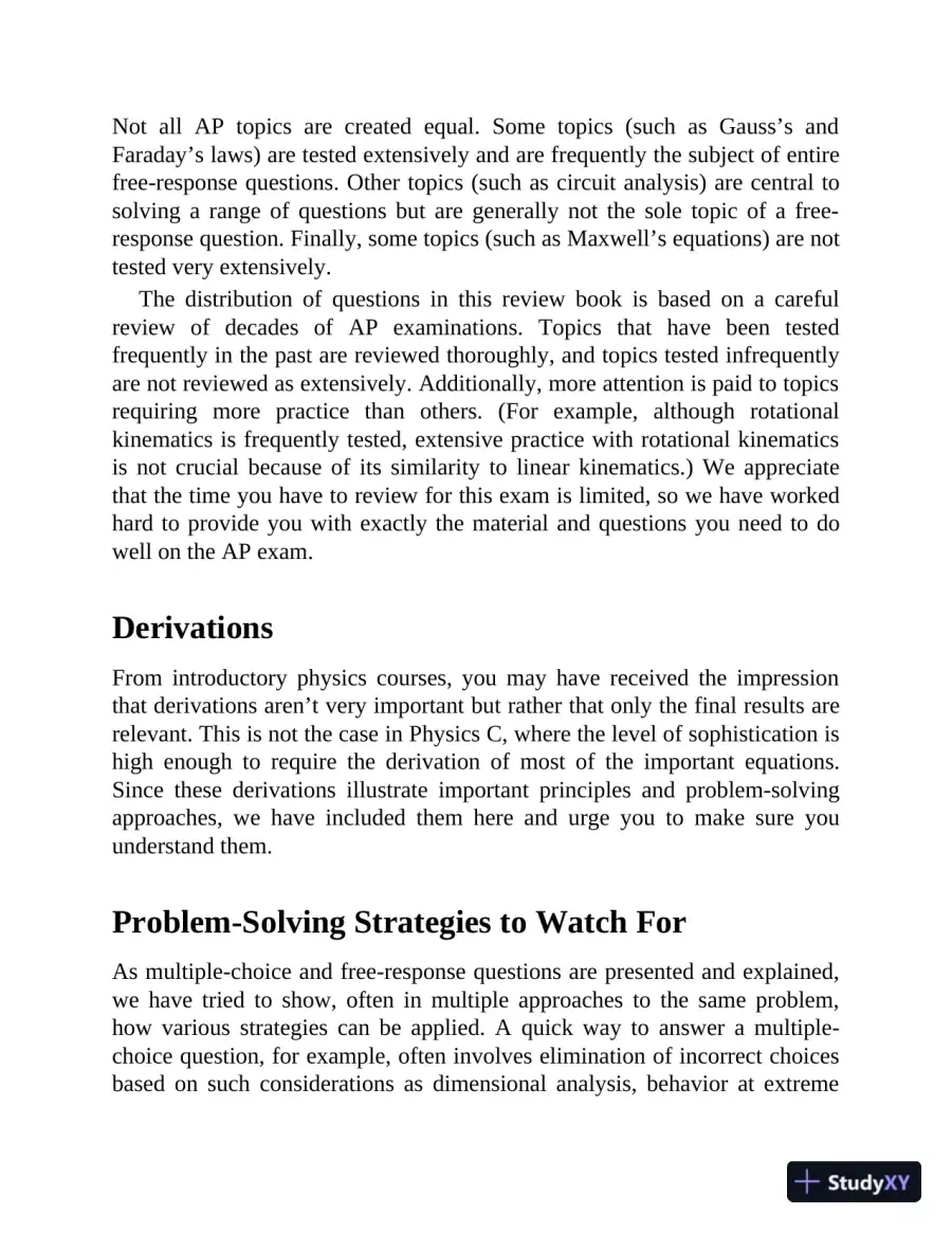 AP Physics C: With 4 Practice Tests, 5th Edition (2020), page 15