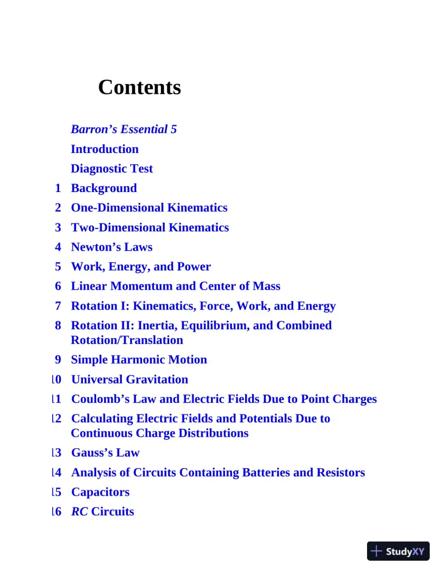 AP Physics C: With 4 Practice Tests, 5th Edition (2020), page 9