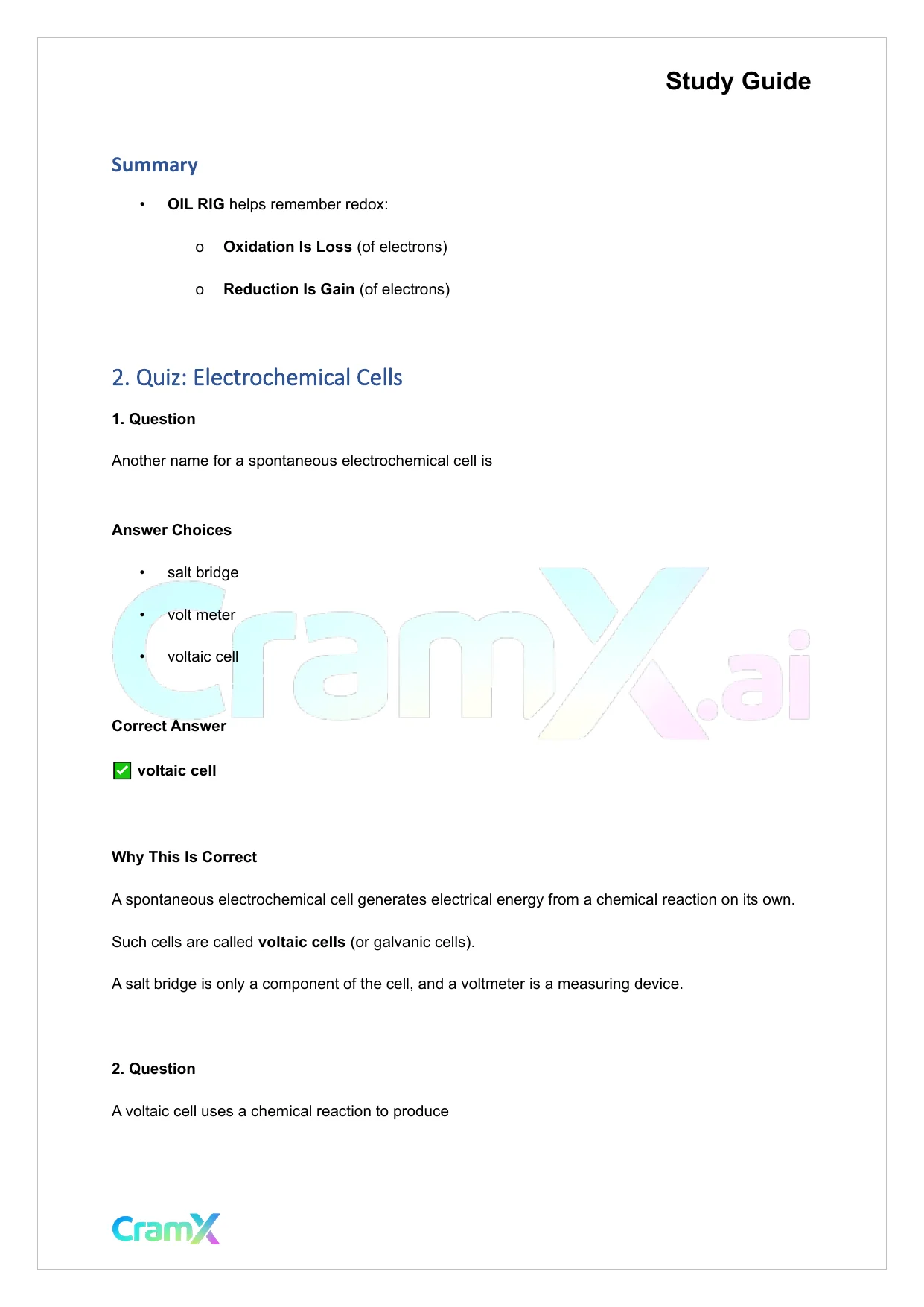Chemistry - Electrochemistry - Page 4 preview image