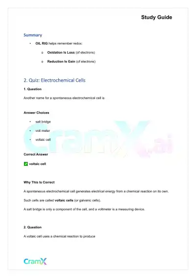 Chemistry - Electrochemistry - Page 4 preview image
