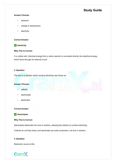 Chemistry - Electrochemistry - Page 5 preview image