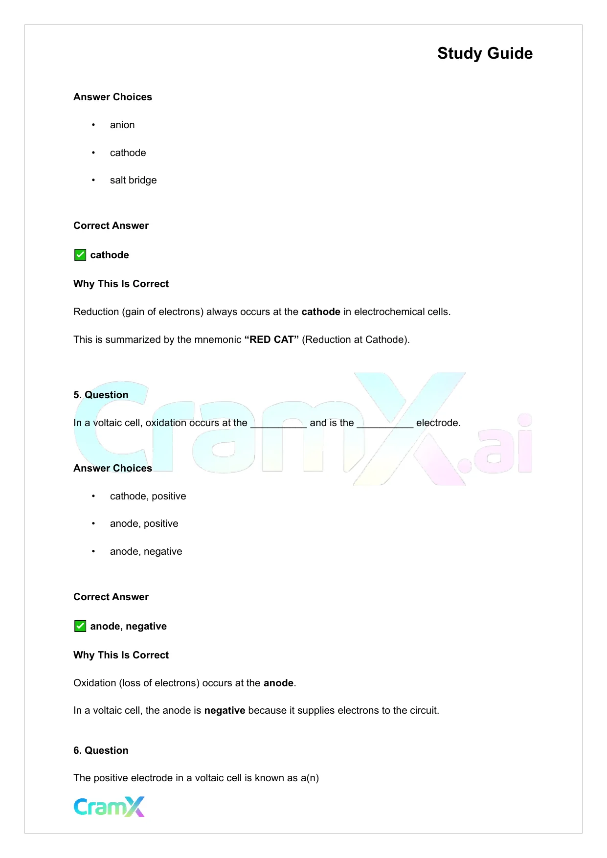 Chemistry - Electrochemistry - Page 6 preview image