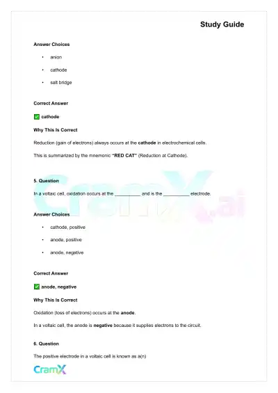 Chemistry - Electrochemistry - Page 6 preview image