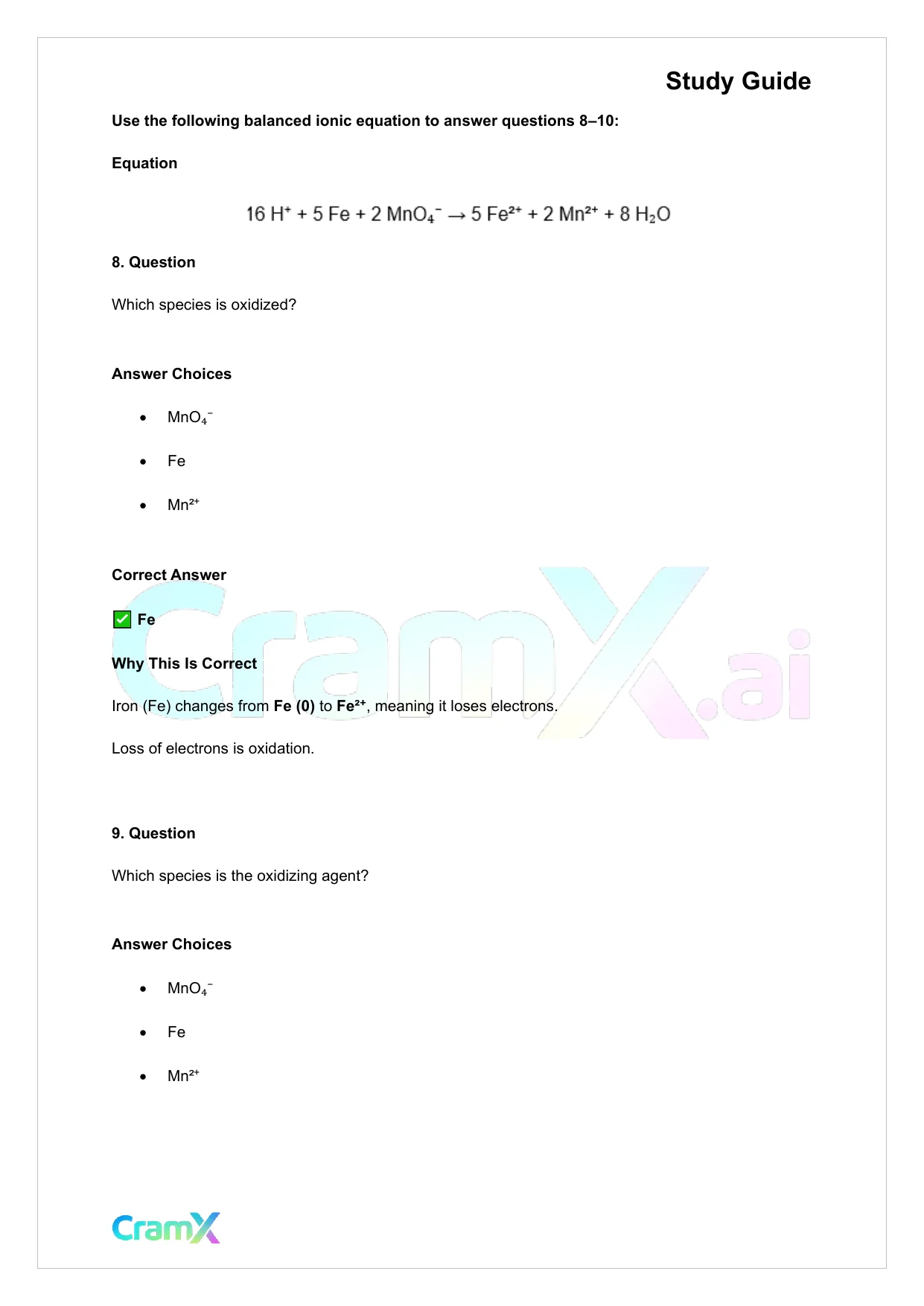 Chemistry - Electrochemistry - Page 8 preview image