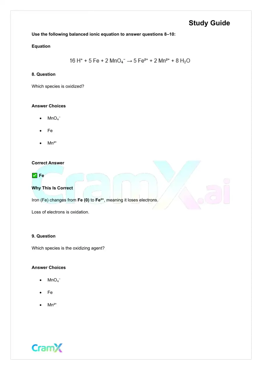 Chemistry - Electrochemistry, page 8
