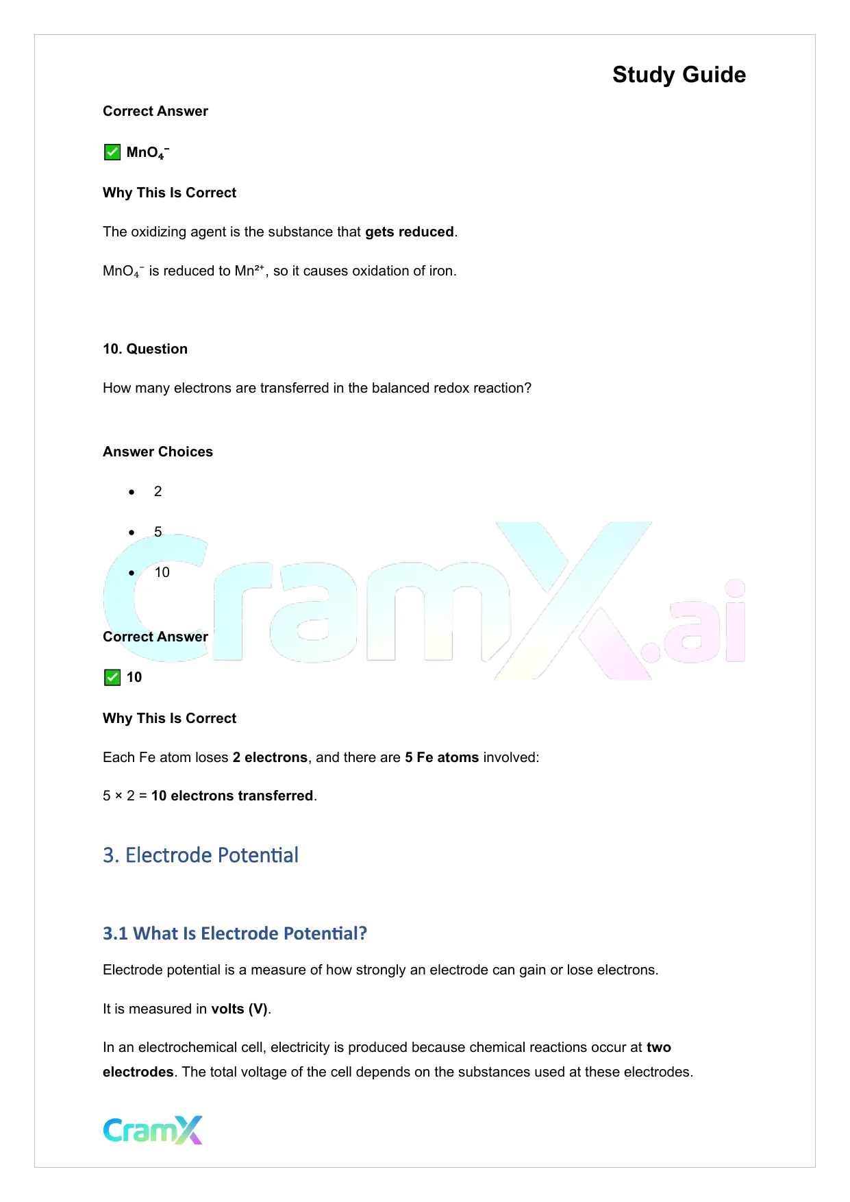 Chemistry - Electrochemistry - Page 9 preview image