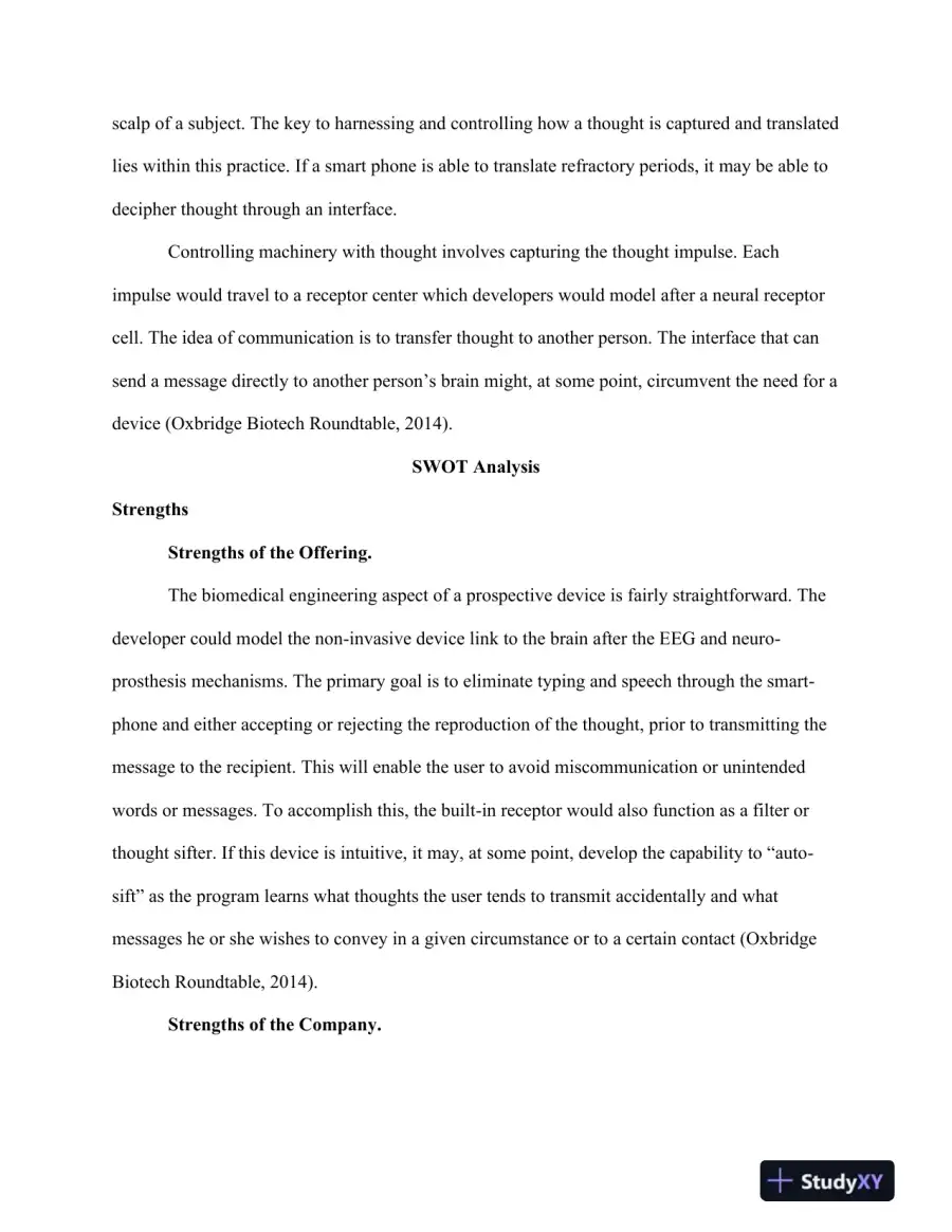 MKT 421 Product Innovation and Market Strategy: Brain-Computer Interface and the Future of Communication Technology, page 5