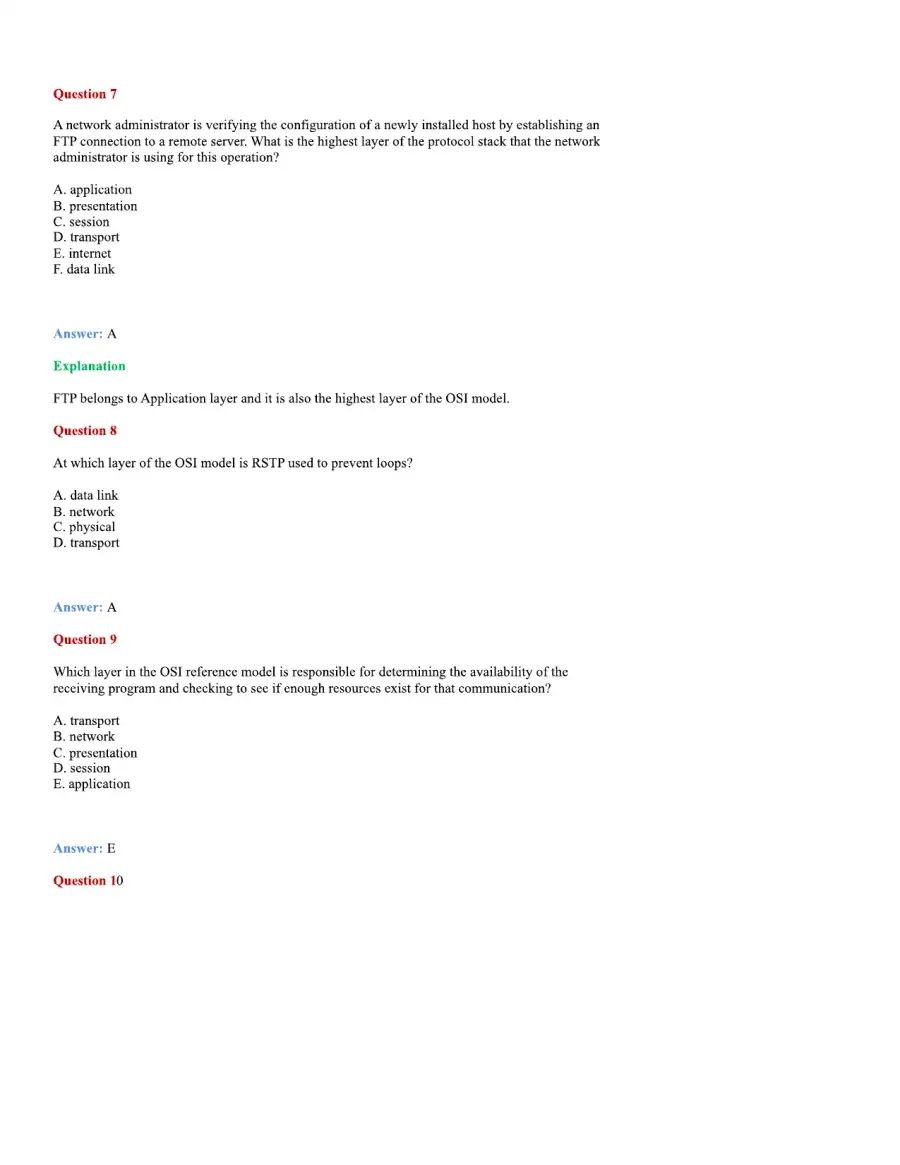 CCNA Basic Questions, page 11