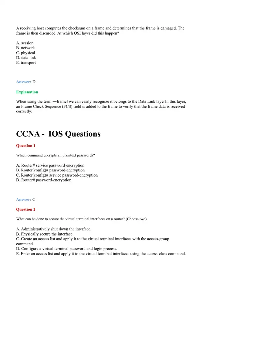 CCNA Basic Questions, page 12