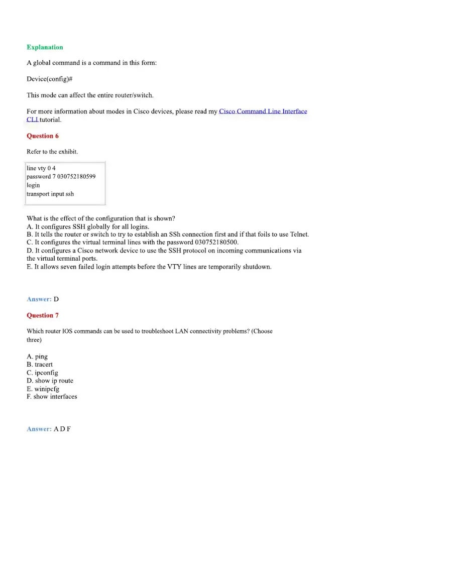 CCNA Basic Questions, page 15