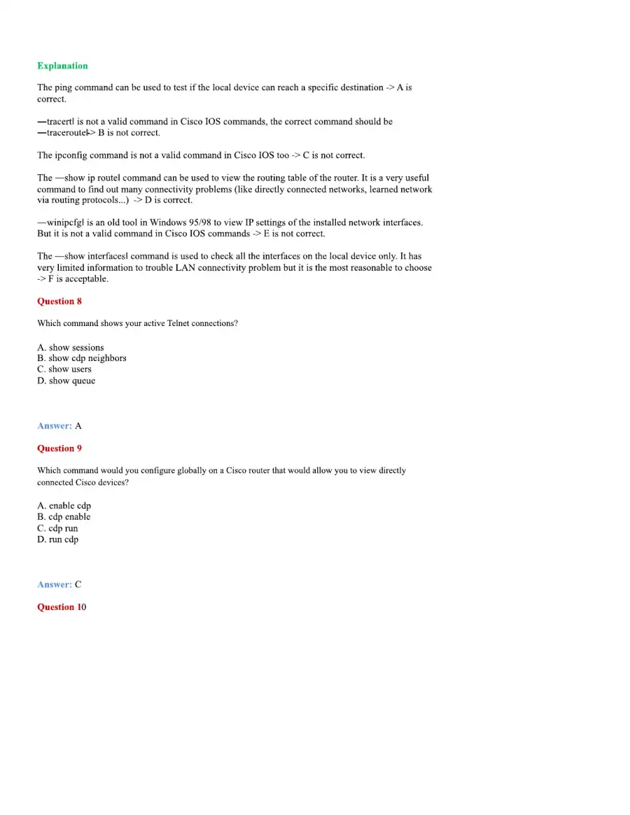 CCNA Basic Questions, page 16