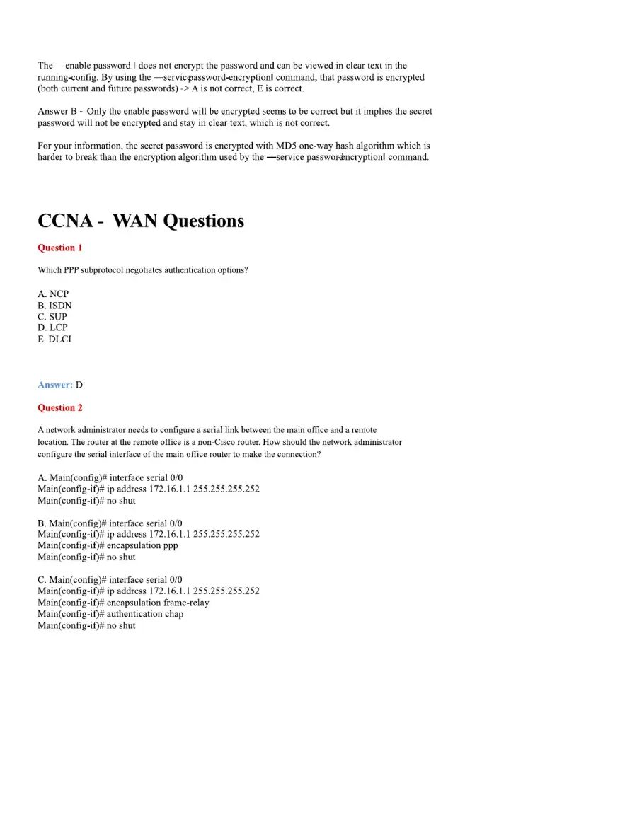 CCNA Basic Questions, page 18