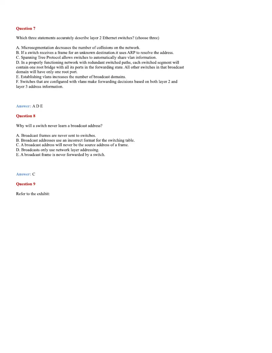 CCNA Basic Questions, page 26