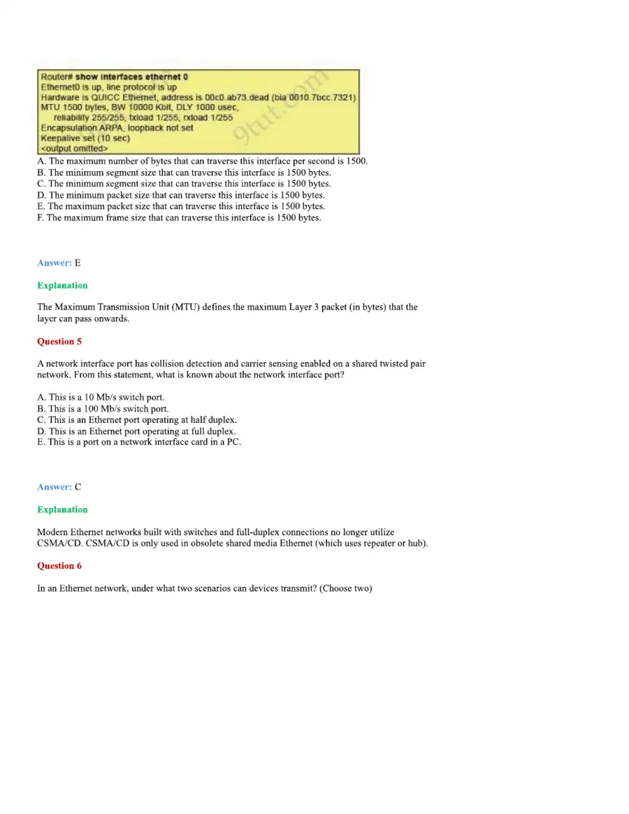 CCNA Basic Questions, page 3