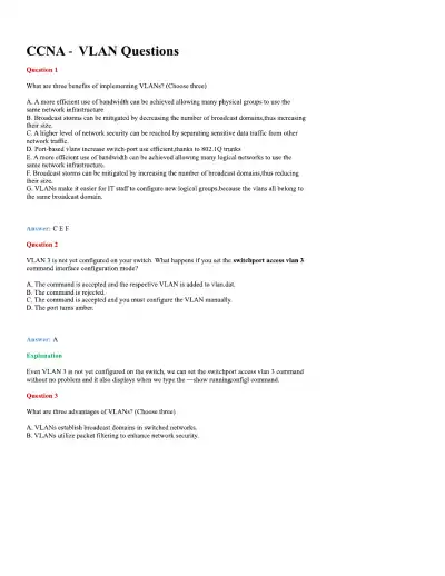 CCNA Basic Questions - Page 32 preview image