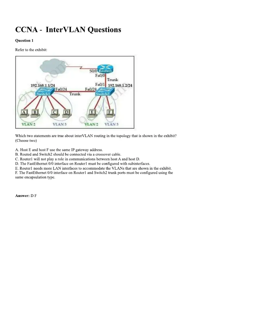 CCNA Basic Questions, page 54