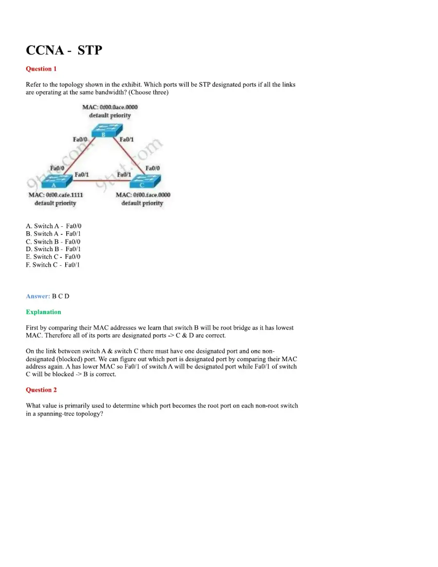 CCNA Basic Questions, page 55