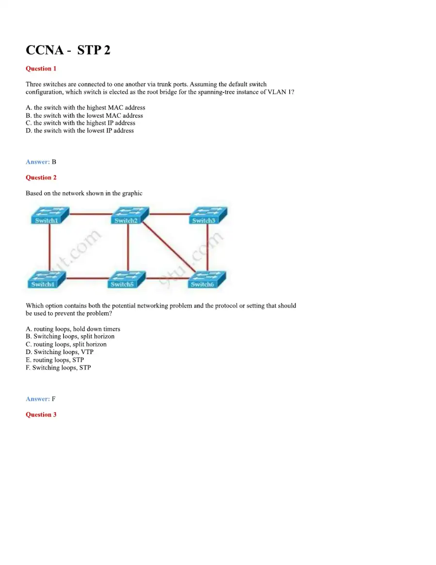 CCNA Basic Questions, page 60
