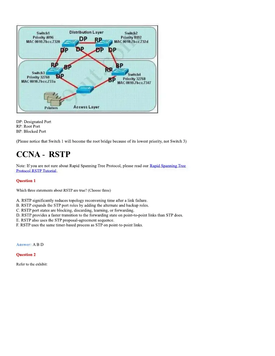 CCNA Basic Questions, page 62