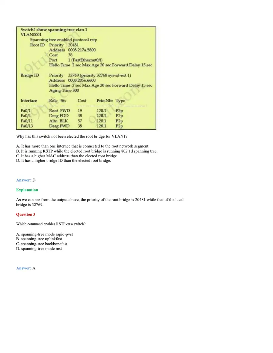 CCNA Basic Questions, page 63