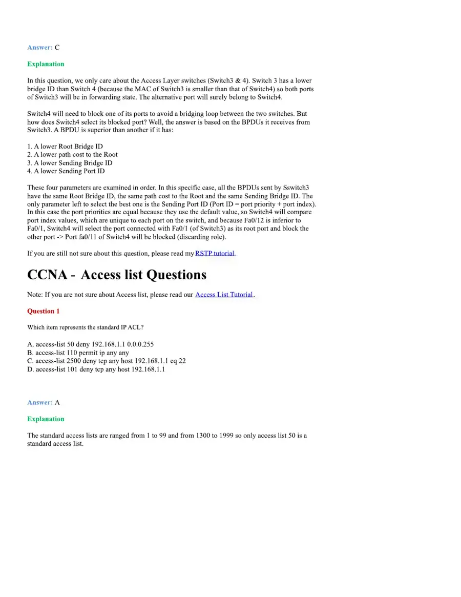 CCNA Basic Questions, page 70