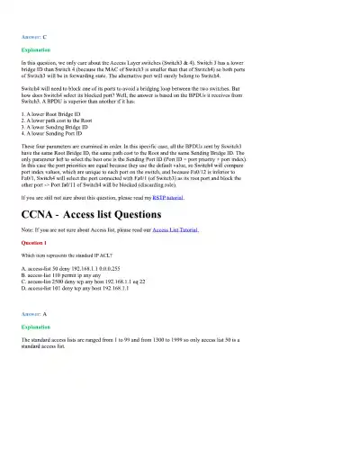 CCNA Basic Questions - Page 70 preview image