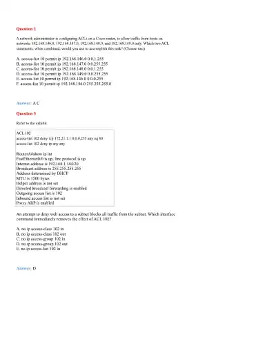 CCNA Basic Questions - Page 71 preview image
