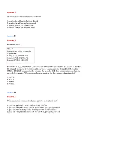 CCNA Basic Questions - Page 72 preview image