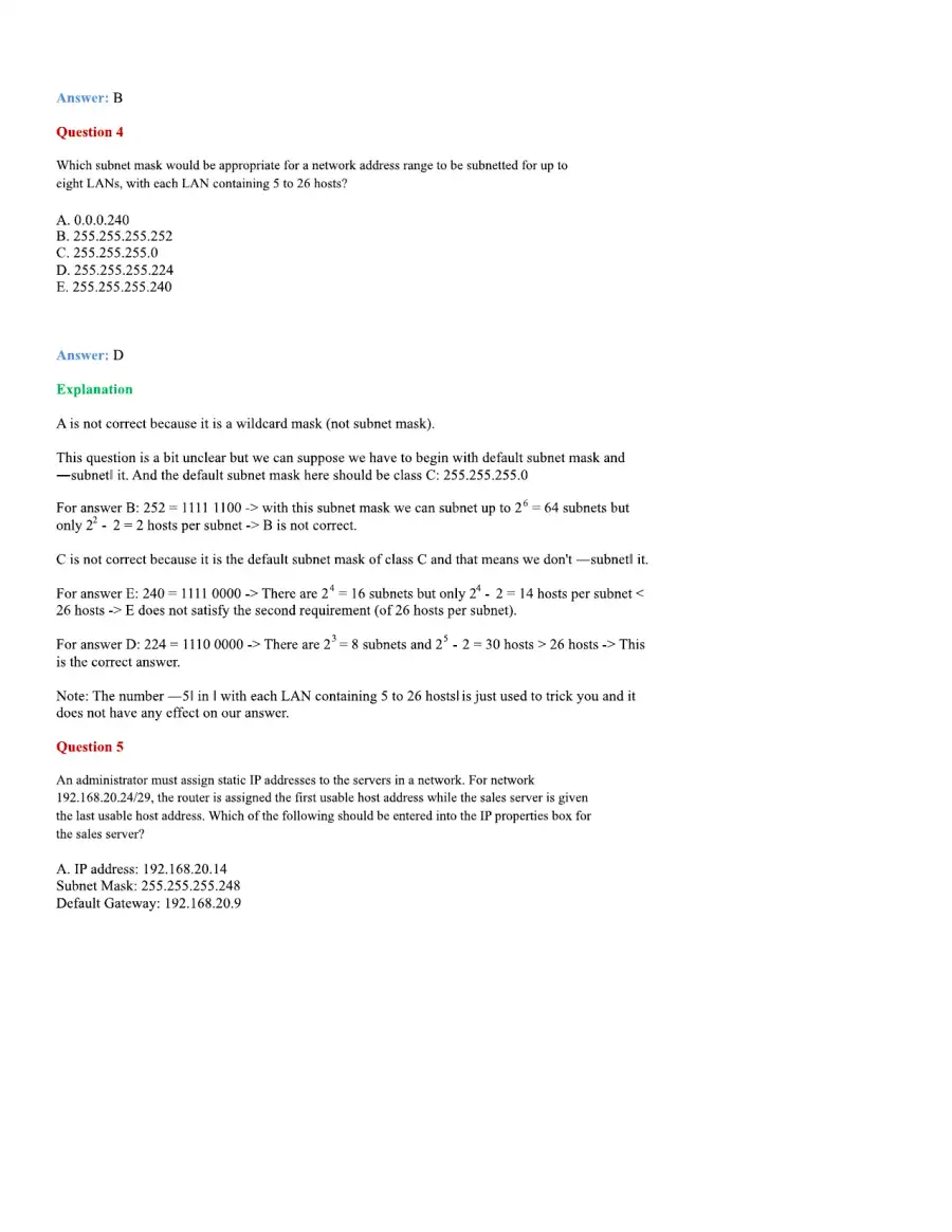 CCNA Basic Questions, page 76