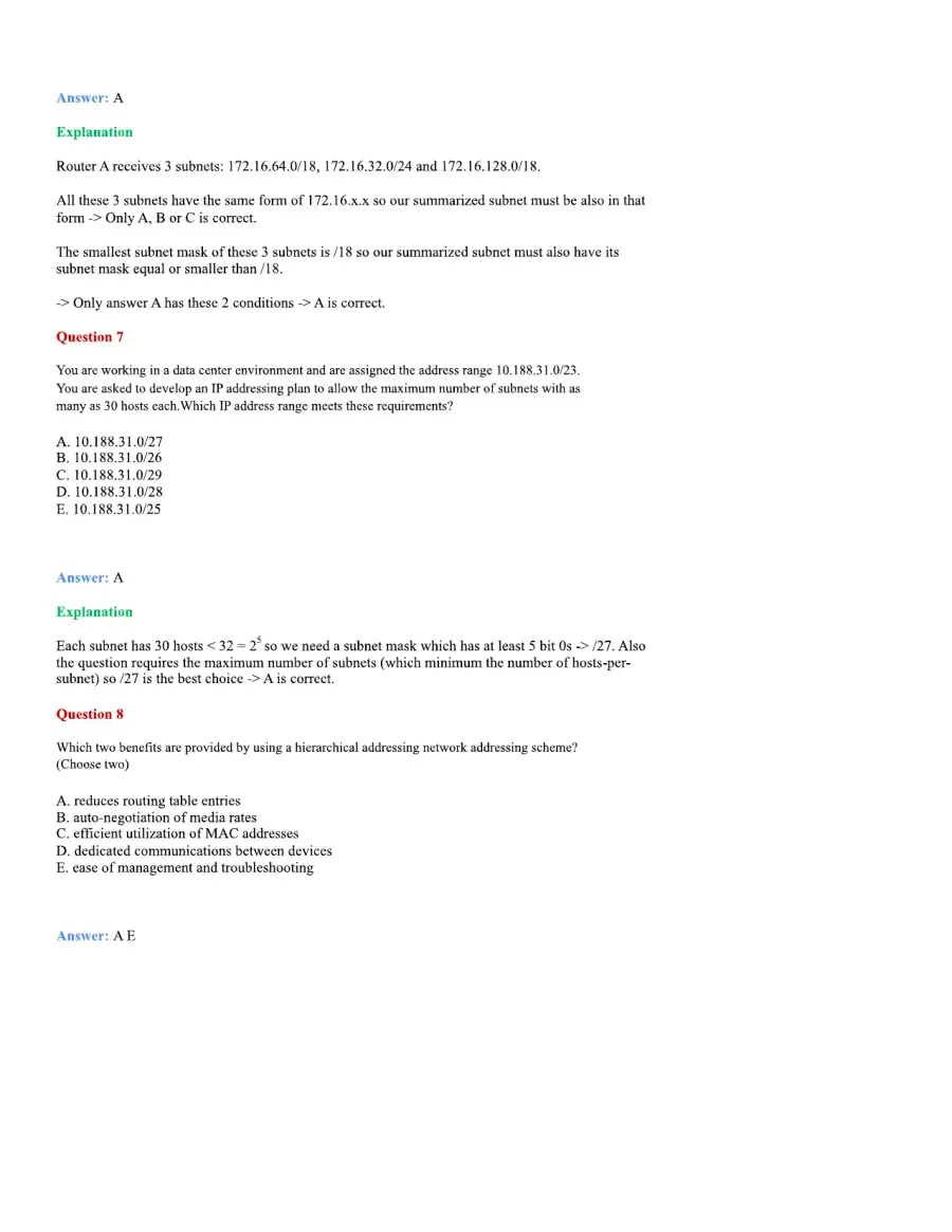 CCNA Basic Questions, page 78