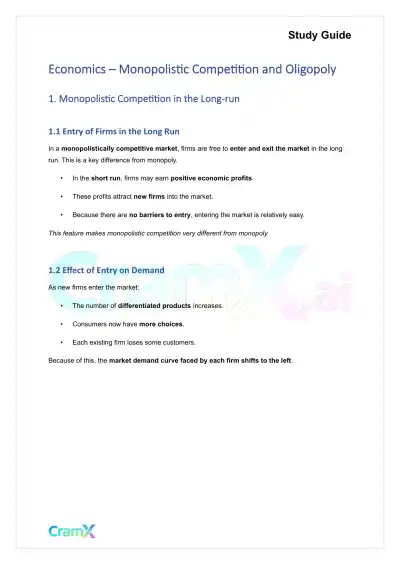 Economics - Monopolistic Competition and Oligopoly - Page 1 preview image