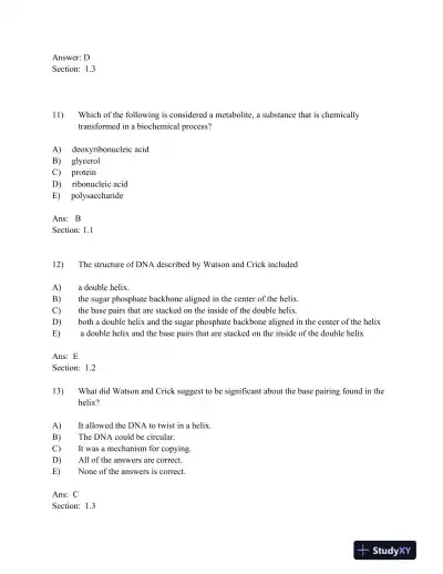Biochemistry Eighth Edition Test Bank - Page 5 preview image