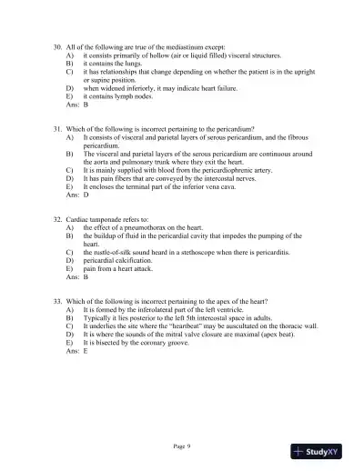 Clinically Oriented Anatomy 7th Edition Test Bank - Page 10 preview image