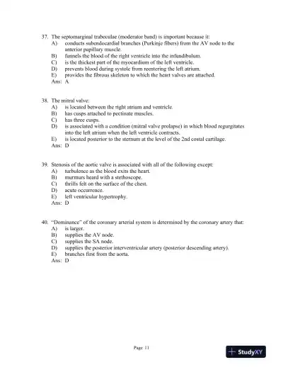 Clinically Oriented Anatomy 7th Edition Test Bank - Page 12 preview image