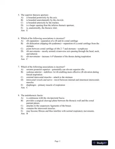 Clinically Oriented Anatomy 7th Edition Test Bank - Page 3 preview image