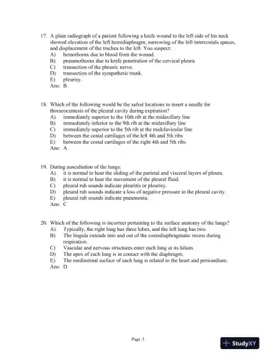 Clinically Oriented Anatomy 7th Edition Test Bank - Page 6 preview image