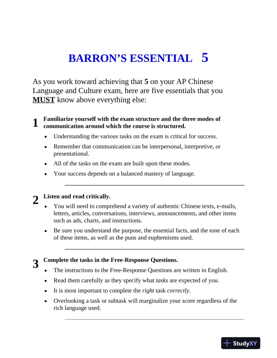 AP Chinese Language and Culture Premium, Fourth Edition: 2 Practice Tests + Comprehensive Review (2023), page 14