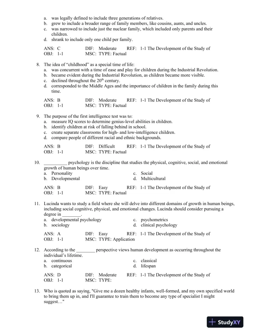 Test Bank For Hdev 3, 3rd Edition, page 3
