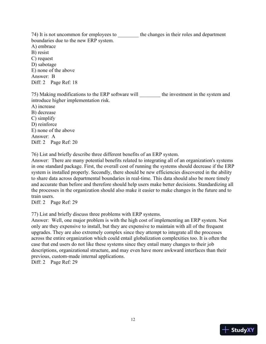 Test Bank For Enterprise Systems For Management, 2nd Edition, page 13