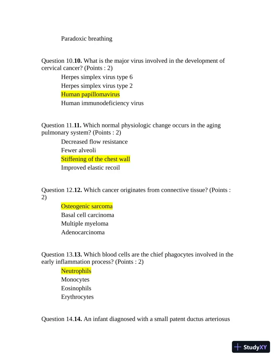 NR510 Final Exam Week 8 with Answers (75 Solved Questions), page 4