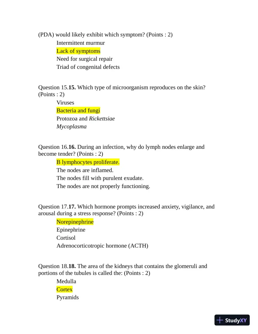 NR510 Final Exam Week 8 with Answers (75 Solved Questions), page 5