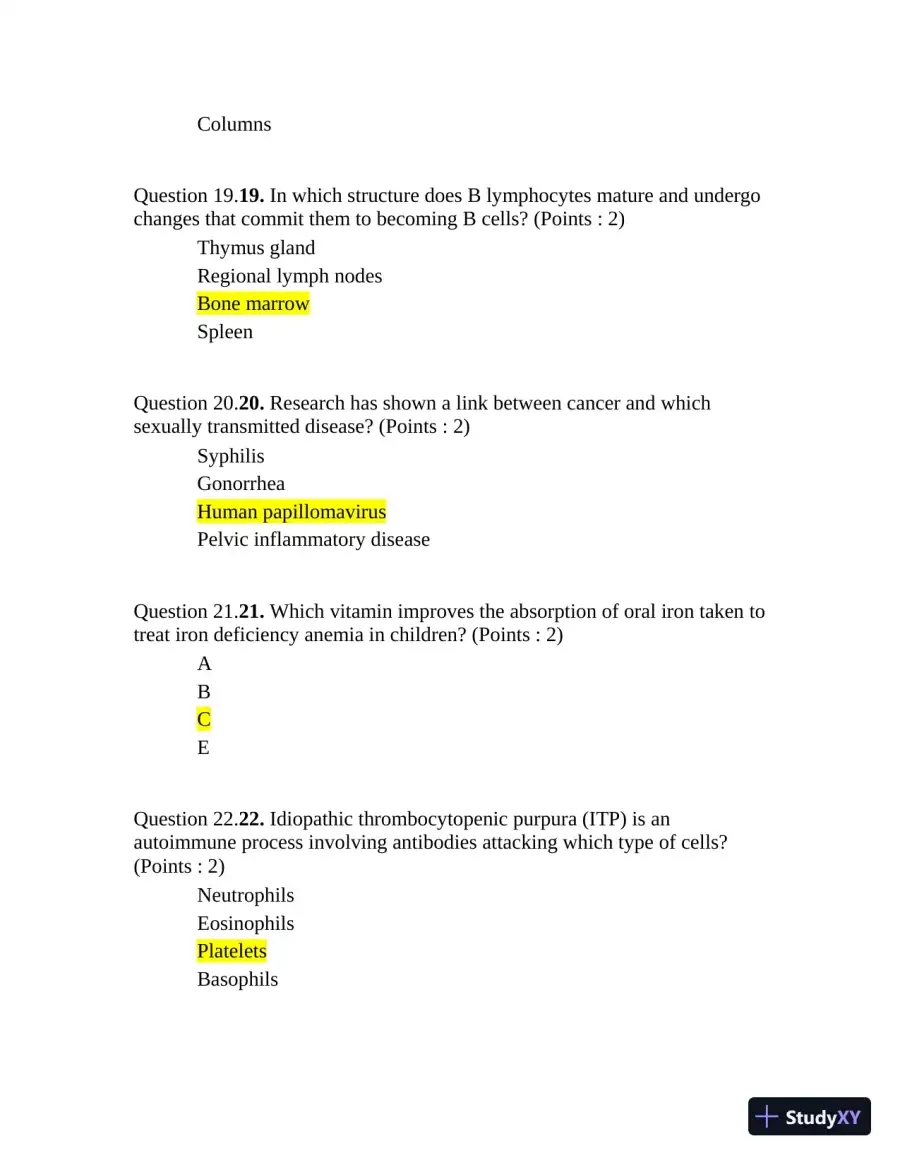 NR510 Final Exam Week 8 with Answers (75 Solved Questions), page 6