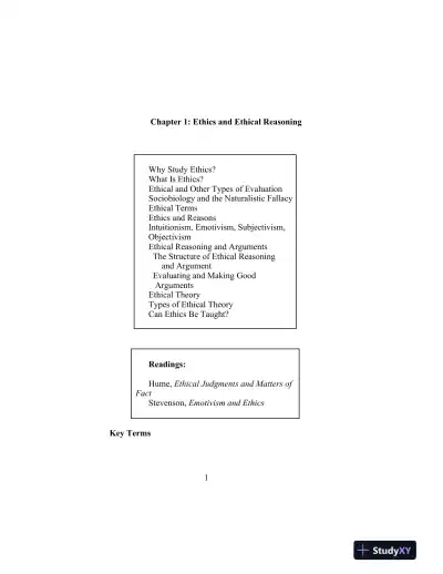 Solution Manual for Ethics: Theory and Contemporary Issues , 8th Edition - Page 1 preview image