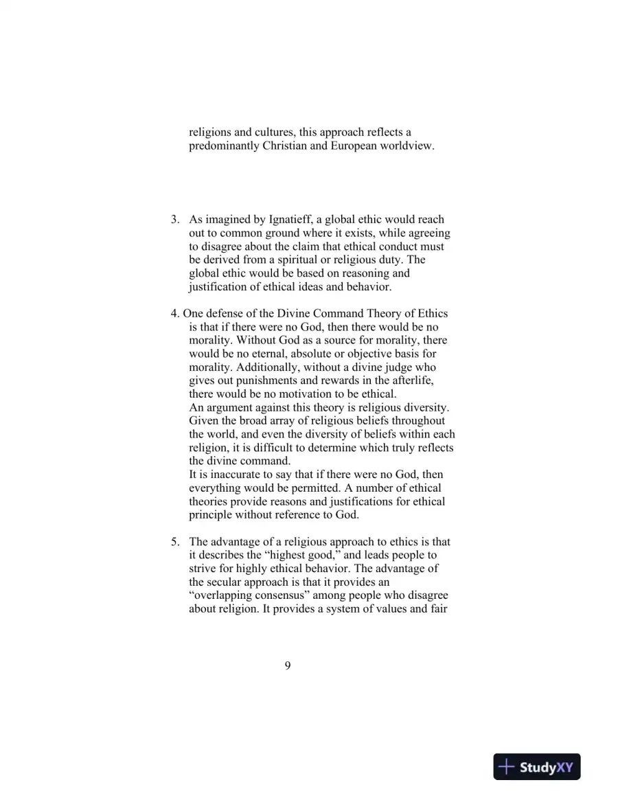 Solution Manual for Ethics: Theory and Contemporary Issues , 8th Edition, page 10