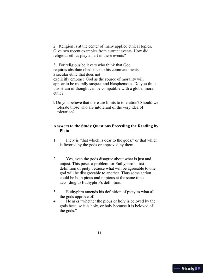Solution Manual for Ethics: Theory and Contemporary Issues , 8th Edition, page 12
