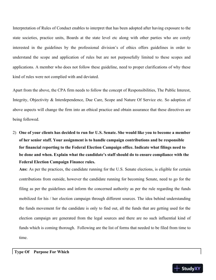 Acct 402 Ethical Considerations and Regulatory Compliance in Financial and Political Practices: A Comprehensive Analysis, page 4