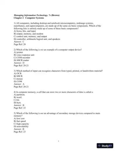Solution Manual For Managing Information Technology, 7th Edition - Page 6 preview image