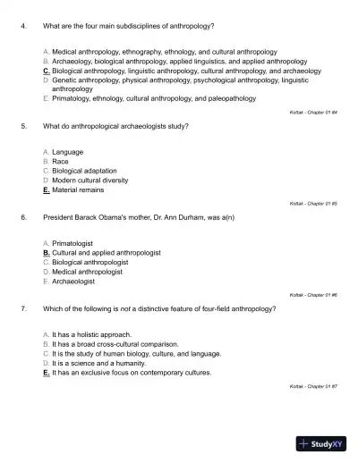 Mirror for Humanity: A Concise Introduction to Cultural Anthropology 9th Edition Test Bank - Page 13 preview image