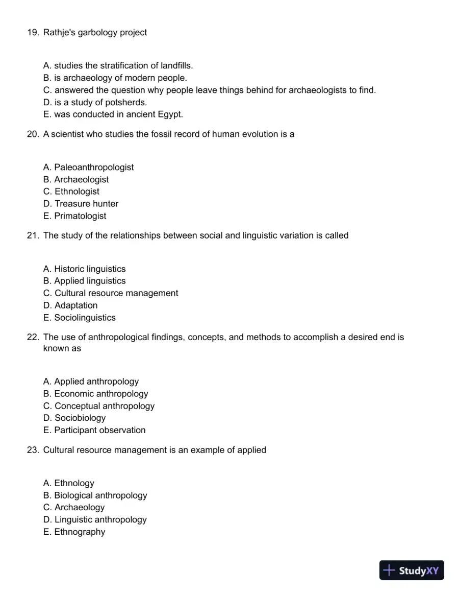 Mirror for Humanity: A Concise Introduction to Cultural Anthropology 9th Edition Test Bank, page 6